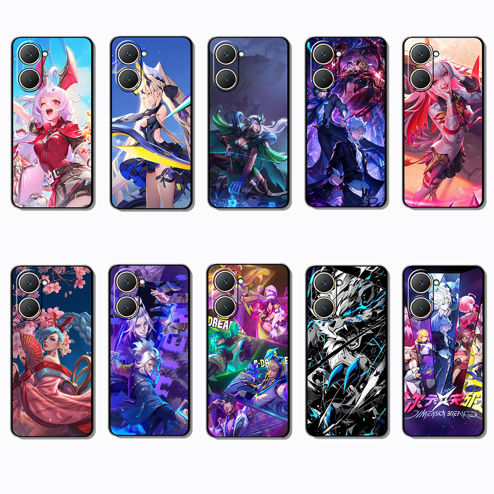 สําหรับ VIVO Y03 Y30T Y18 Y18S Y18E T3 Y37M Y19S Y28 V40 PRO Z9 lite Arena of Valor ชายแดนสีดําเคสโท