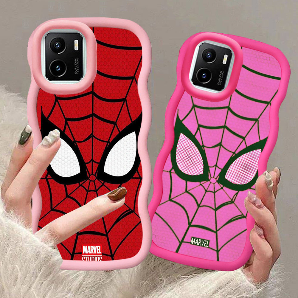 MERAH A-26 Spiderman Casing สําหรับ VIVO Y15S Y01a Y01 Y15a เคสสีดําสีแดงสีชมพู