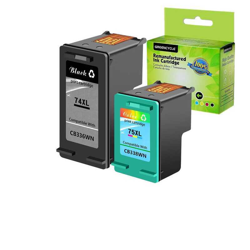 NineLeaf ตลับหมึกสีดํา/สีสําหรับ 74 75 XL Offjet J5740 J5750 J5780 J5785 PhotoSmart C4200 C4205 C421