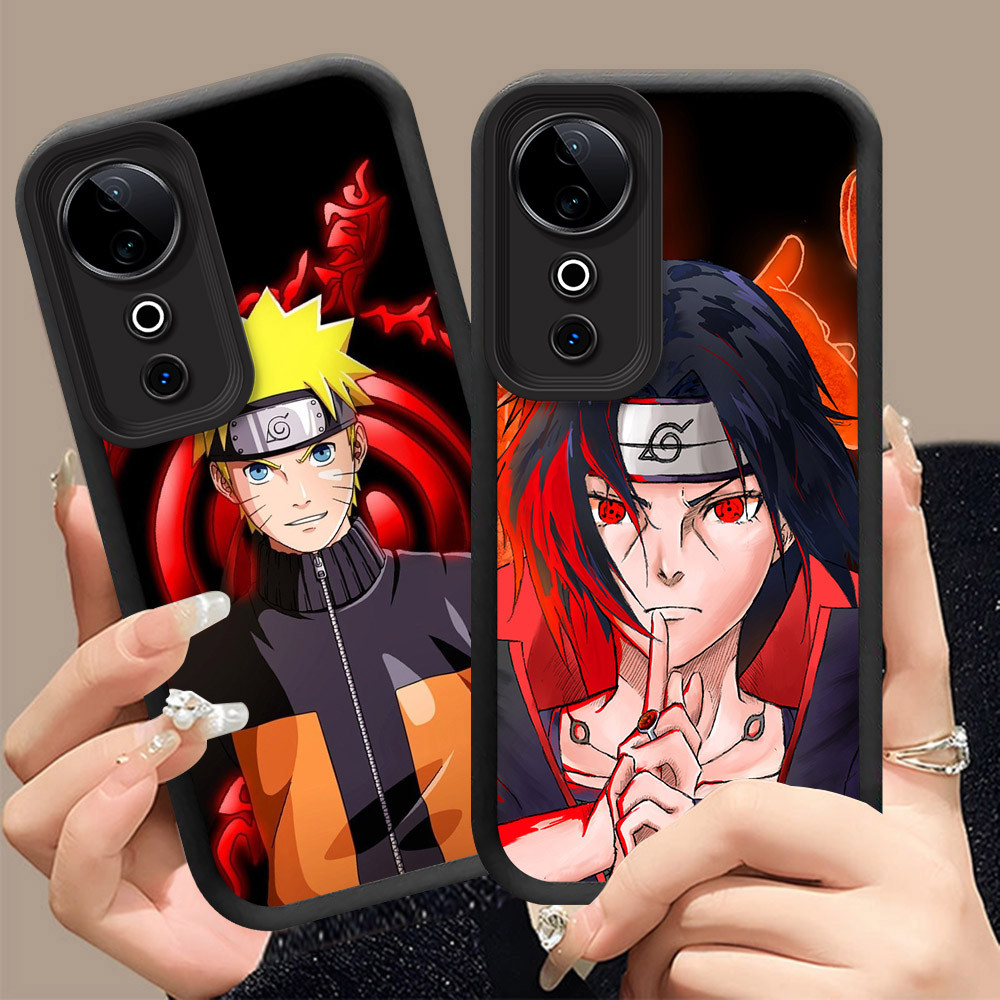 Q-26 Naruto ขาวดำเคสโทรศัพท์หรับ VIVO V50 V40 V50E 5G ปกสีชมพู