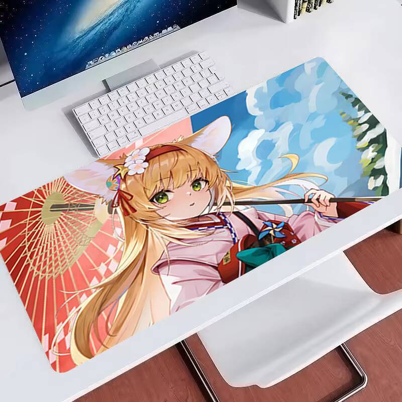 แผ่นรองเมาส์ kawaii Arknights Suzuran ขนาดใหญ่ xxl Gaming Desk Mat Gamer แผ่นรองแป้นพิมพ์คอมพิวเตอร์