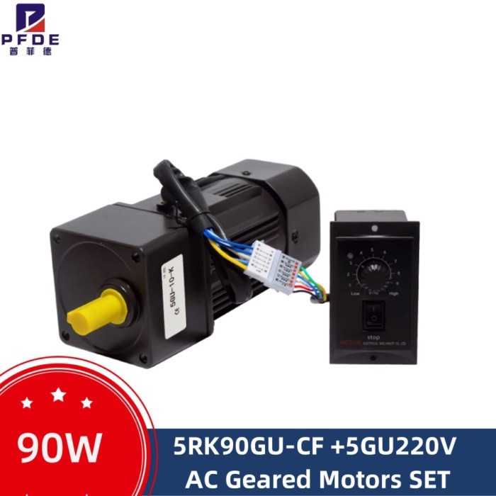 5RK90GU-CF 220V 90W AC Geared Motors Induction Small Machine 2.7/4.5/6.9/9/12.5/18/22/27/33/45/54/6