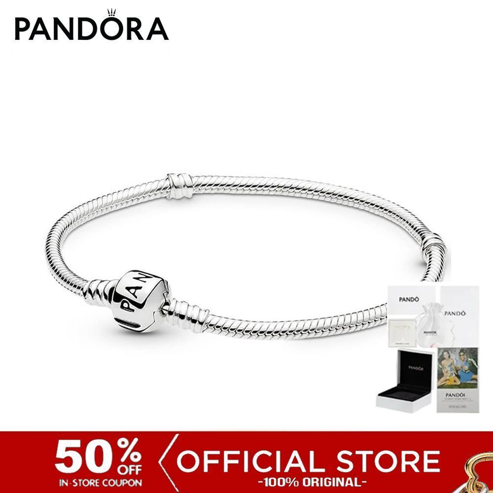 (ของแท้100%) Pandora Charm Bracelet - Sterling Silver Jewelry, Silver-Colored Bracelet Silver Charm 