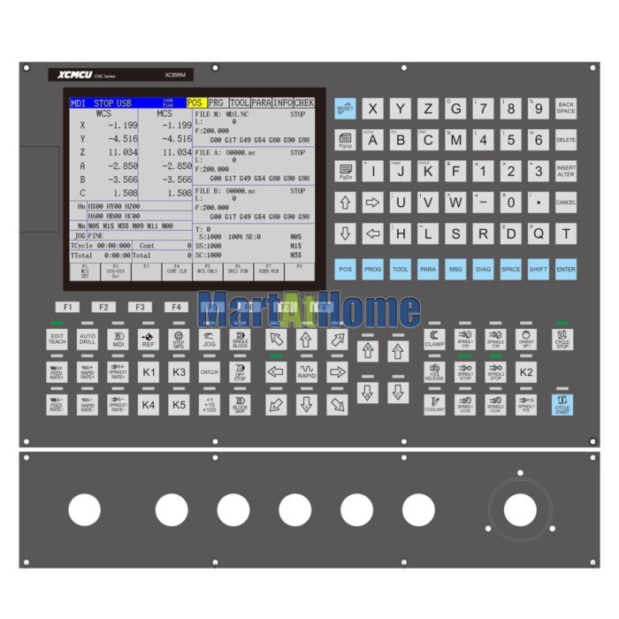 XC899M 2~6 Axis Multi-function Drilling Tapping CNC Control System Support 0.001mm 30m/min Tool Mag