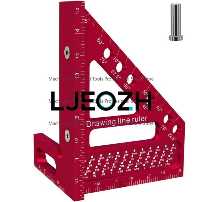 Aluminum Profile Processing 45 ° Ruler 90 ° Woodworking Line Grading 3D Multifunctional Ruler, Tria