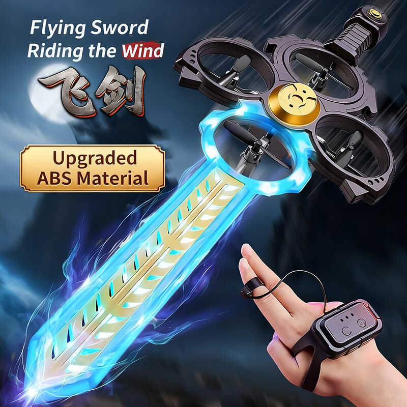 Gesture Remote Control Luminous Flying Sword ABS Anti Drop Boy Toy Flying Aircraft Fairy Sword Prop