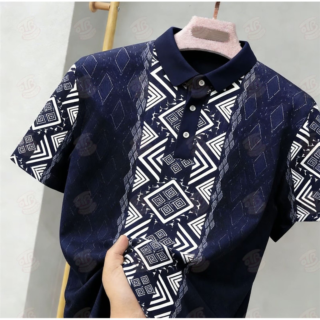 BOHEMIAN FLORAL PRINT HAWAIIAN SHIRT, สีผู้ชาย BLOCK LAPEL SHORT SLEEVE, CASUAL VACATION STYLE‌