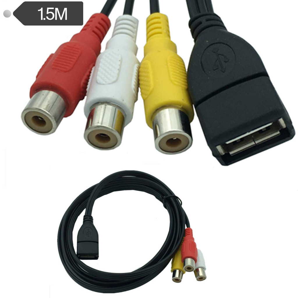 สายสัญญาณเสียง USB เป็น AV Set-Top Box Cable usb A Female to 3rca Bus Cable usb to Three Lotus av Ca