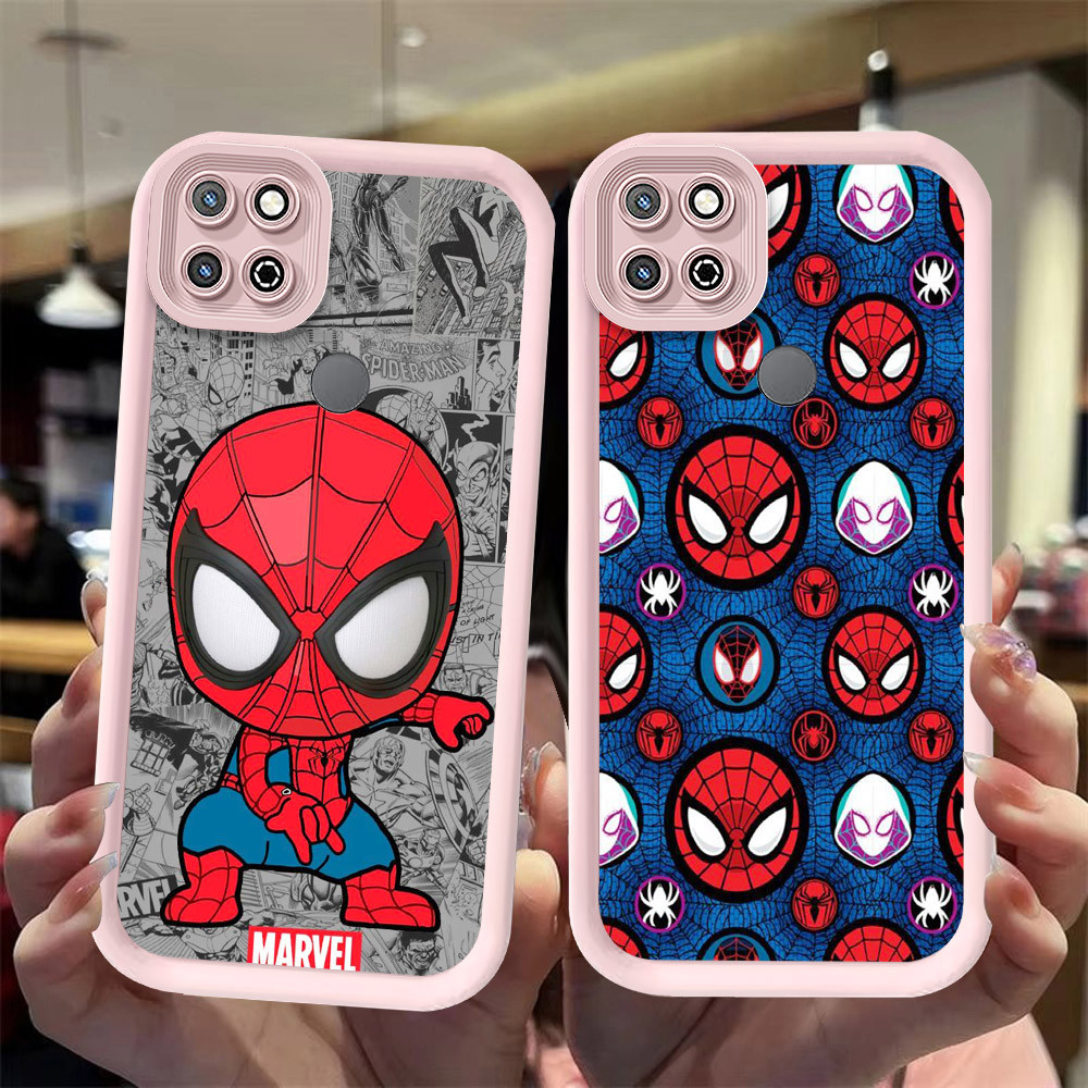J-10 Spiderman ดำขาวชมพูเคสโทรศัพท์หรับ Xiaomi Redmi 12C 10A 9C 10C NFC