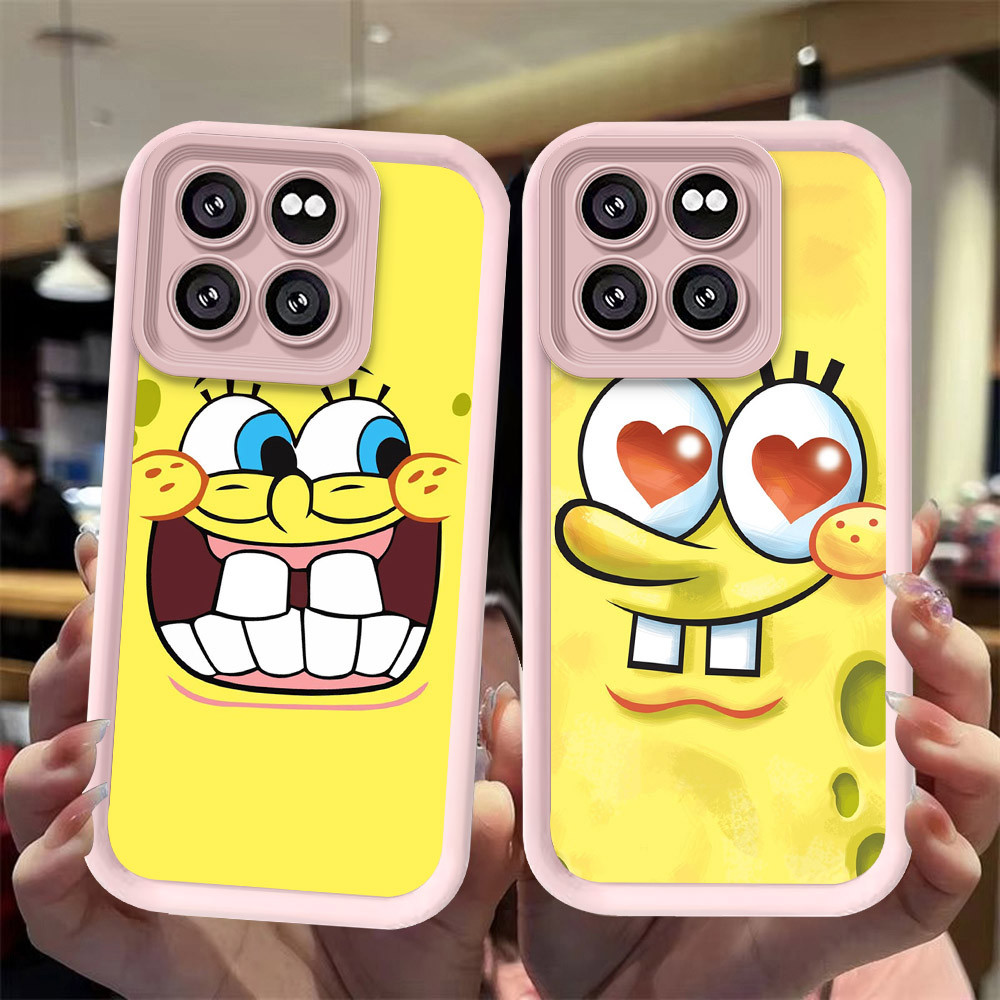 J-2 Spongebob ดำขาวชมพูเคสโทรศัพท์หรับ Xiaomi 14T Pro POCO X6 X5 M5S