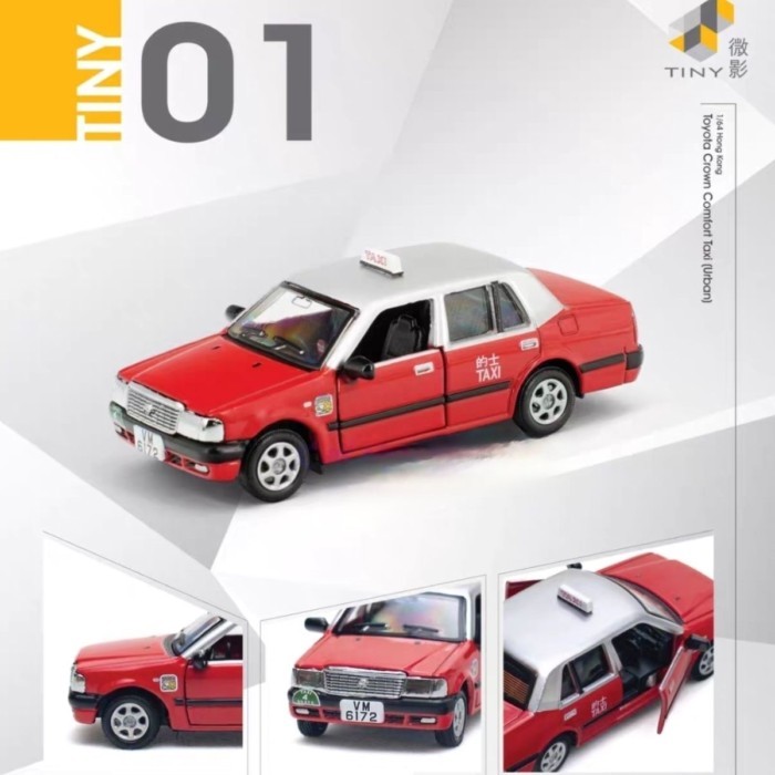 Tiny Micro Shadow 1/64 Nissan Cedric Y31 Strawi Duke Y31 Hong Kong Taxi รุ่น VM6172