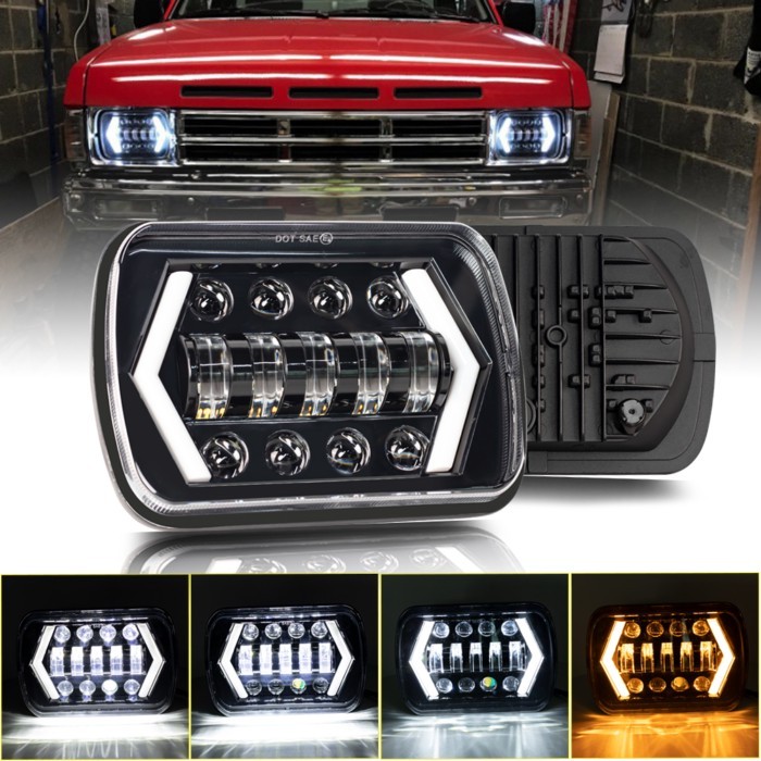 7x6" 5X7" Waterproof LED Projector Headlight Hi-Lo Beam DRL For Cherokee XJ car accessries