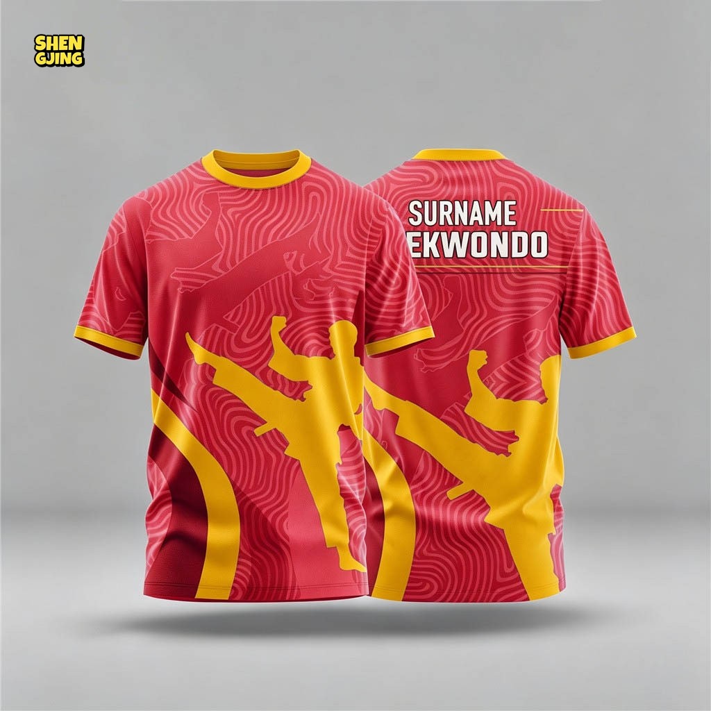 SHENGJING-Tekwondo เสื้อระเหิดฟรีที่กําหนดเอง Breathable Dojang Baju Latihan TKD Unisex Sport Top