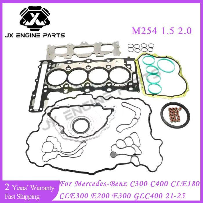 M254 Engine Rebuild Full Gasket Set For Mercedes-Benz 1.5 2.0 C300 C400 CLE180 CLE200 CLE300 E200 E