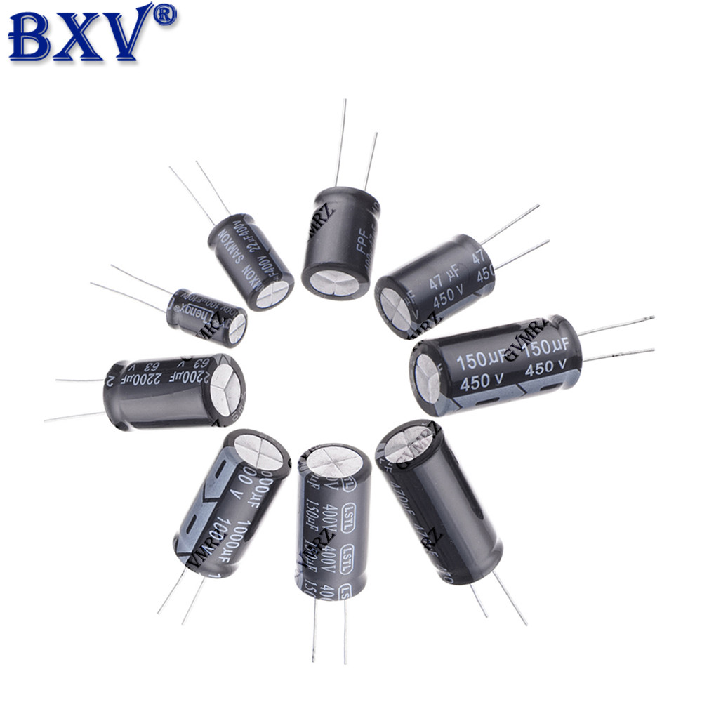 ชุดตัวเก็บประจุไฟฟ้า 10UF 20UF 100UF 220UF 330UF 470UF 400UF 4.7UF สําหรับ DIY ซ่อมวงจร 63V 100V 200