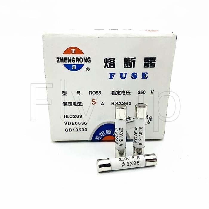 100pcs RO055 Ceramic Fuse 5x25mm Slow Blow T 0.5A 1A 2A 3A 4A 5A 6A 8A 10A 13A 15A 16A 20A 250V
