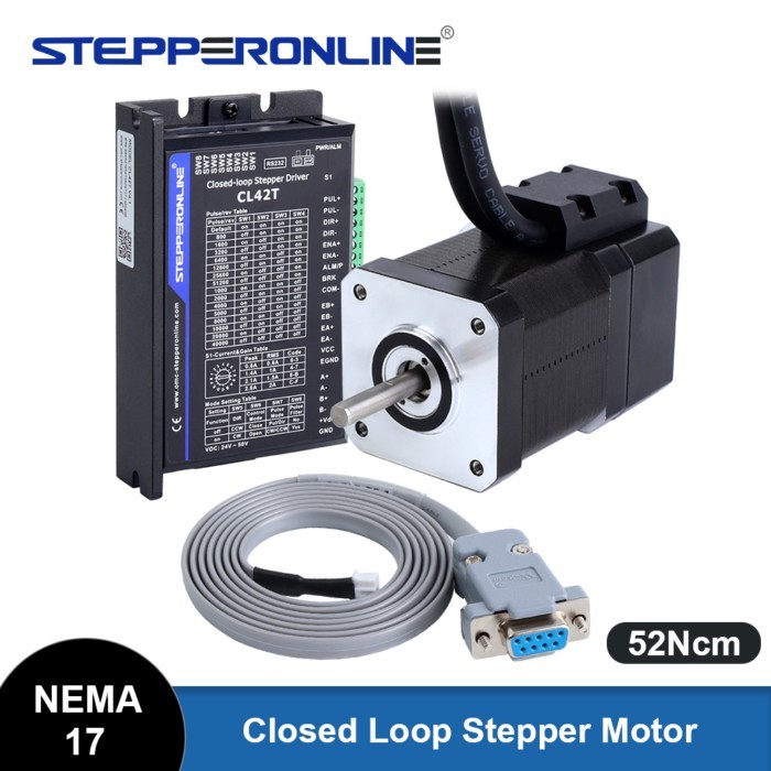 STEPPERONLINE Nema 17 Stepper Motor Driver Kit Closed Loop 52Ncm 2A Nema17 Stepper Motor 24-48VDC D