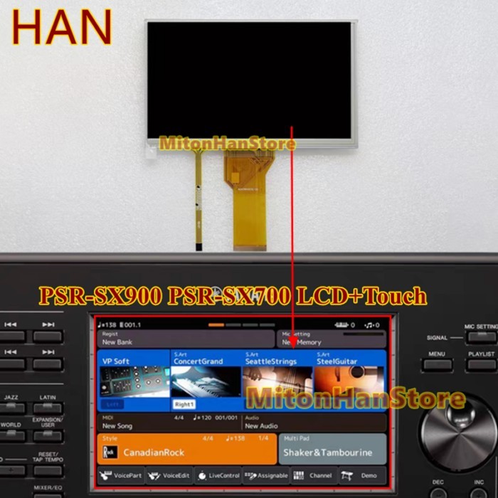 New For PSR SX900 PSR SX700 PSR-SX900 PSR-SX700 7 Inch LCD Display Screen Touch Screen Glass (100%