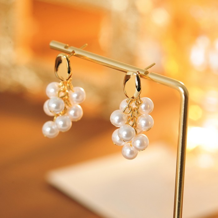 Jewelry Jewelry Jewelry Store 20 ต่างหู French Grape String Pearl Flow s935 ต่างหูเข็มเงิน Retro Cel