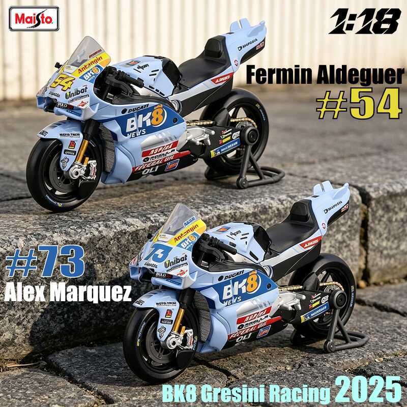 Marquez #54 Giannantonio 2025 BK8 Gresini Racing Moto GP casting alloy motorcycle Model collection