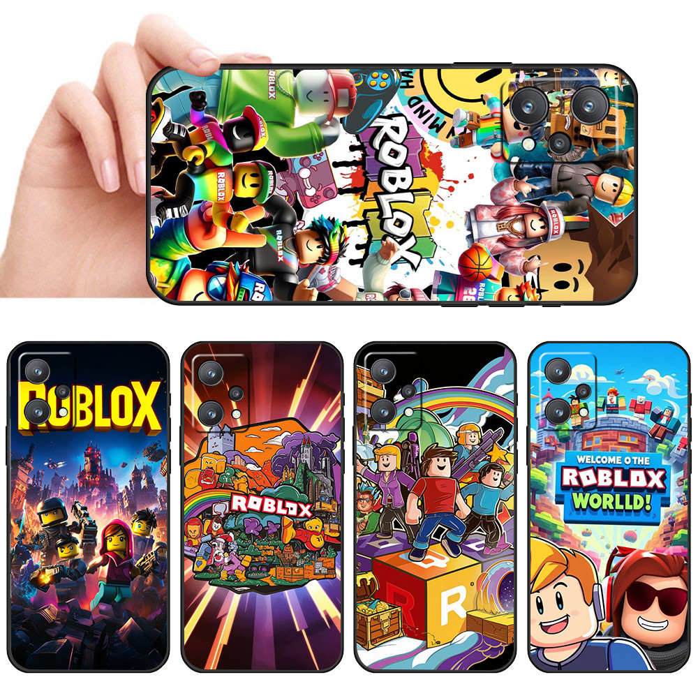 เคสโทรศัพท์สีดําแบบนุ่มสําหรับRealme V25 Q5 9 4G 9 Pro Plus 5G SX43 ROBLOXปลอกป้องกันการตกฝาครอบป้อง