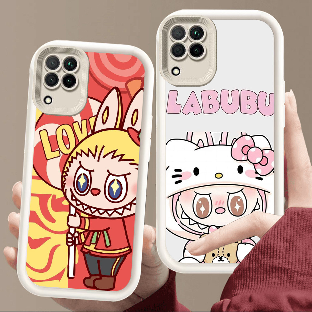 SAMSUNG เคสสําหรับSamsung A04 A22 A06 A05 J2 M04 J7 Prime A04E F04 A12 Pro 5Gสีขาวนุ่มE89 LABUBU Des