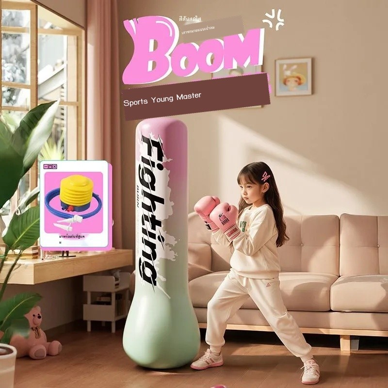 เด็กInflatable Boxingคอลัมน์แนวตั้งDecompression Tumbler Sandbagฐานขนาดใหญ่บ้านฟิตเนสในร่มเทรนเนอร์
