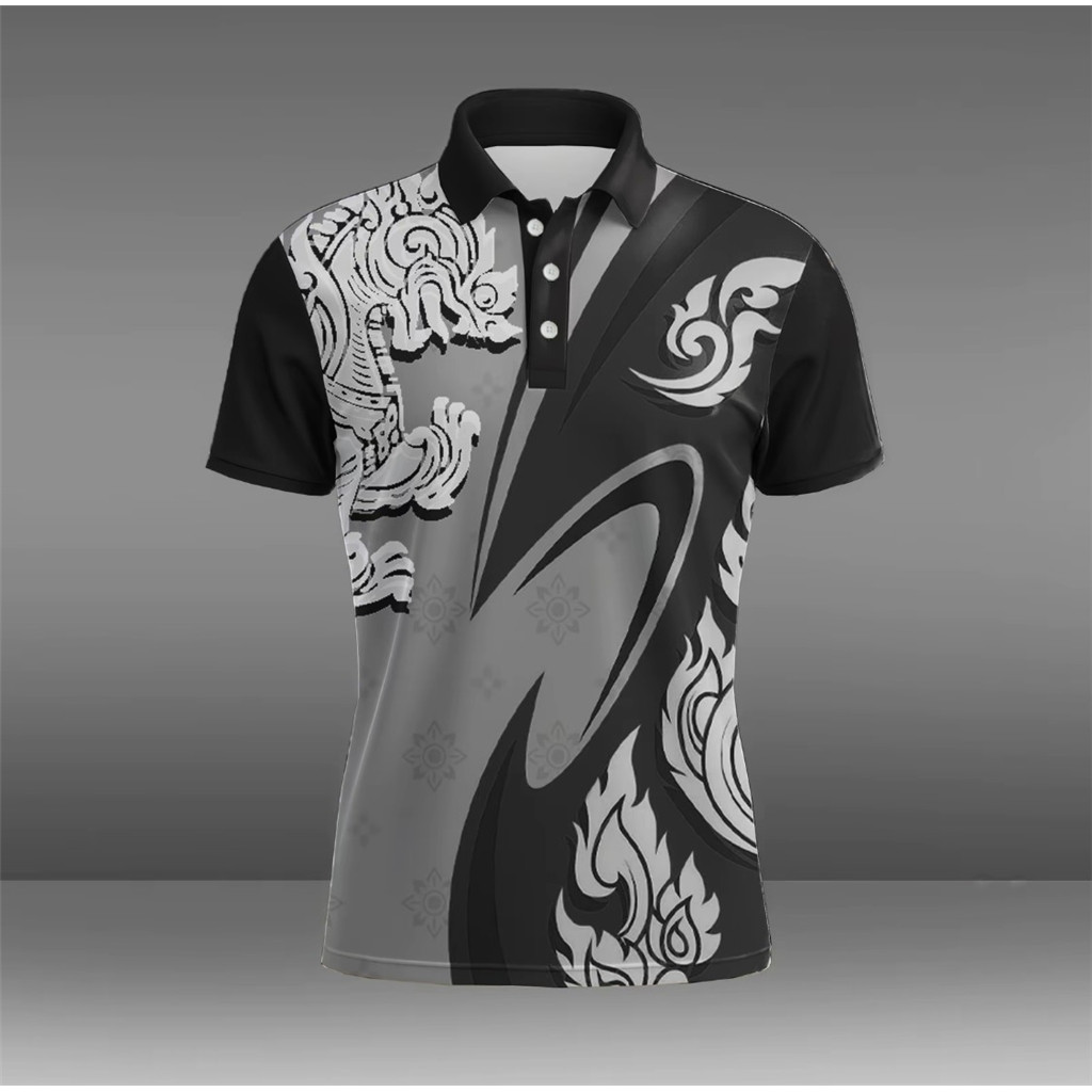 BOHEMIAN FLORAL PRINT HAWAIIAN SHIRT, สีผู้ชาย BLOCK LAPEL SHORT SLEEVE, CASUAL VACATION STYLE‌