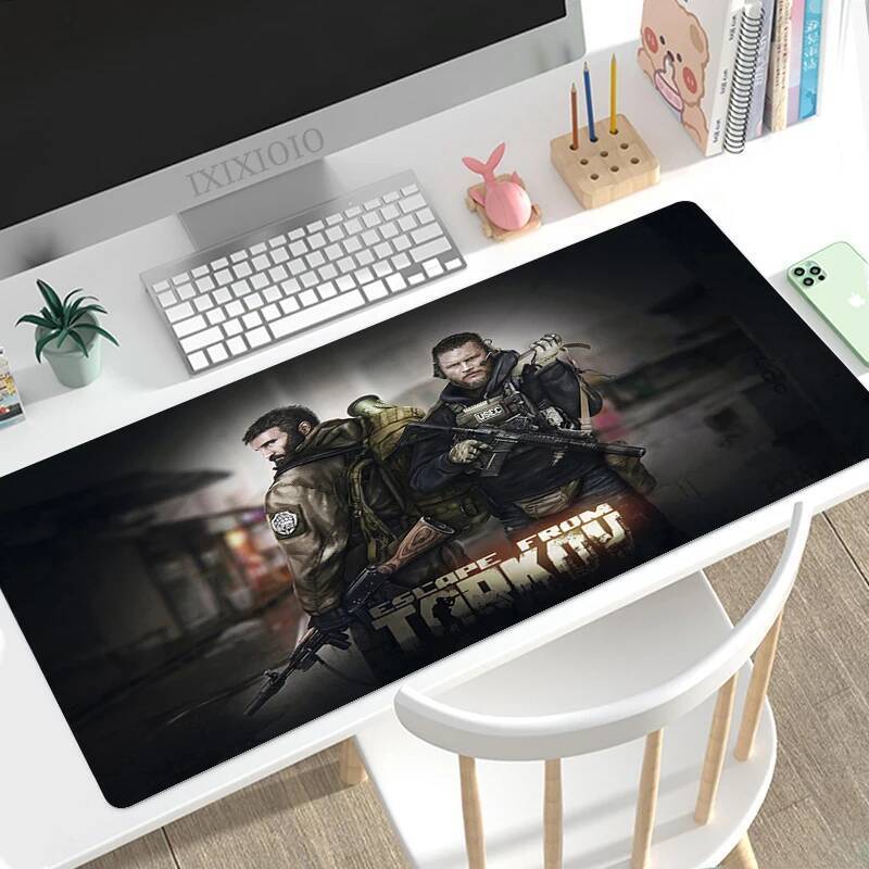 Escape จาก Tarkov แผ่นรองเมาส์สําหรับเล่นเกม XL ใหม่ HD Home Mousepad XXL สํานักงานพรมลื่นยางธรรมชาต