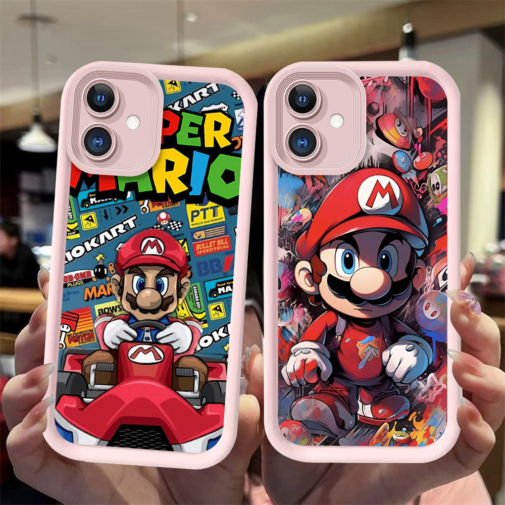 J-34 Mario ดำขาวชมพูเคสโทรศัพท์หรับ VIVO IQOO Y02T U5 Z6 U5E Y75 Y02 Y02A 5G