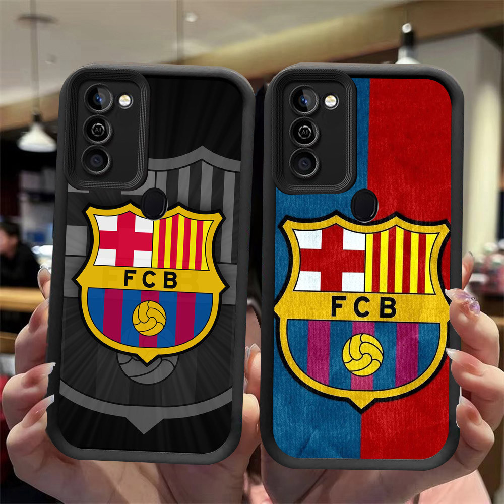 J-21 FC-Barce_lona ดำขาวชมพูเคสโทรศัพท์หรับ Tecno Spark 6 GO 8C 9 2020 2021 2022