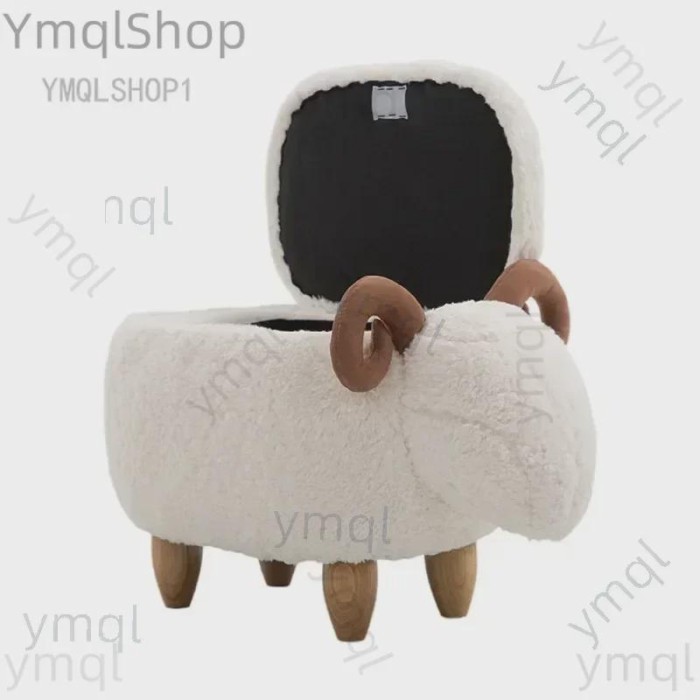 Sheep Storage Stool Animal Ottoman Footrest Stool/Padded Seat with Vivid Adorable Animal-Like Featu