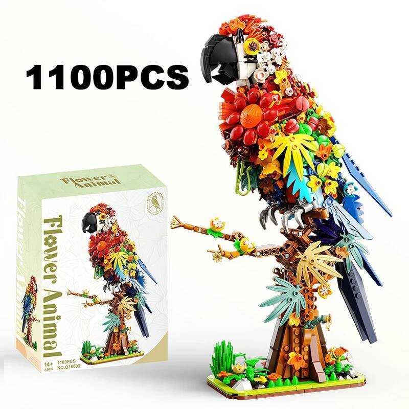 rrot Building Blocks Bird Kit Flower Animal Series Model Assembly Bricks Home Decoration Toys Adult