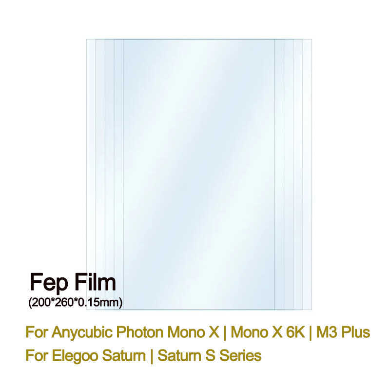 8.9 -9.25 นิ้วฟิล์ม FEP 260*200*0.15 มม.สําหรับ ANYCUBIC Photon Mono X 6Ks 4K M3 Plus Elegoo Saturn