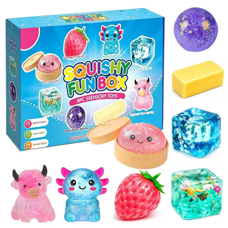 cs/Box TPR Maltose-Filled Squishy Toy, Slow Rising Stress Relief Sensory Fidget Decompression Blind