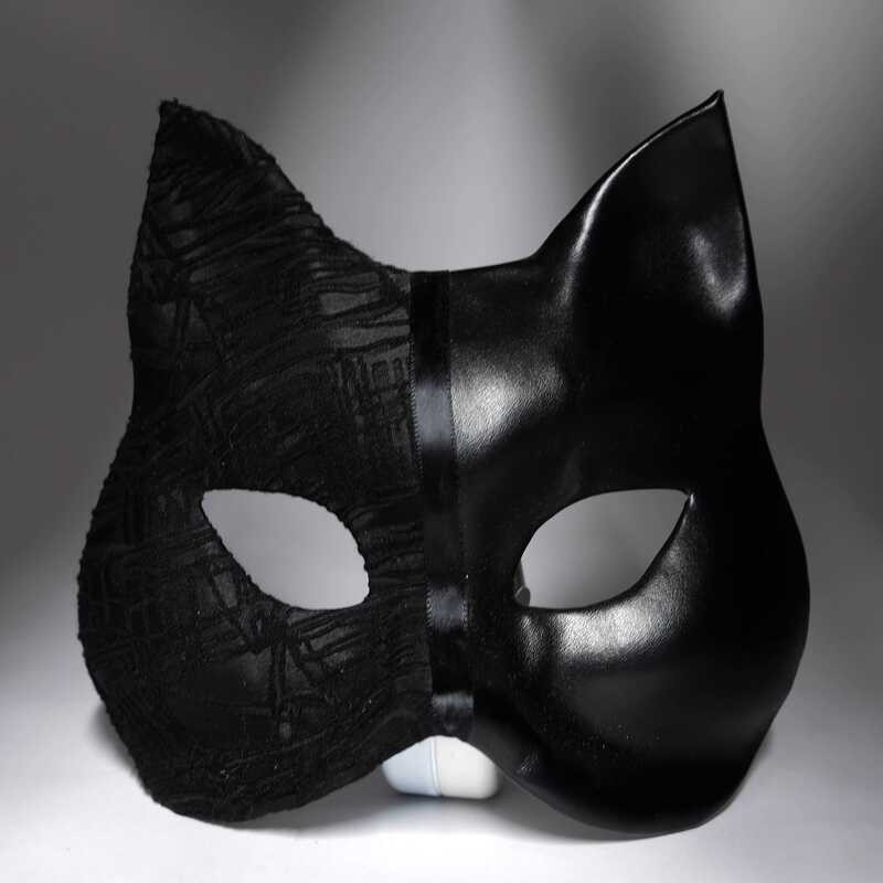 69club Mask Hall Dovetail Butterfly Black pu Cat Mask Pure Punk Dark Series Girl Mask Girl Full Face