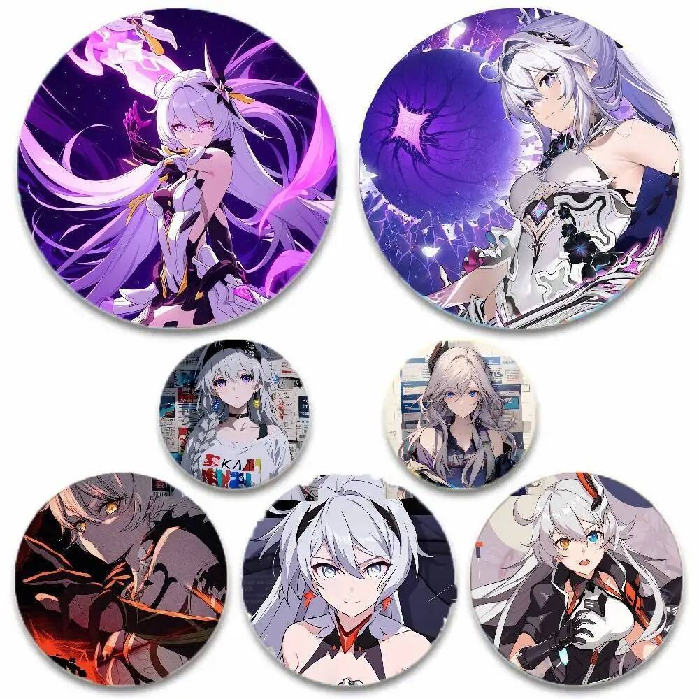 Kiana Kaslana เกม Honkai Impact 3 ป้ายอะนิเมะ เข็มกลัดสำหรับเสื้อผ้าและกระเป๋า