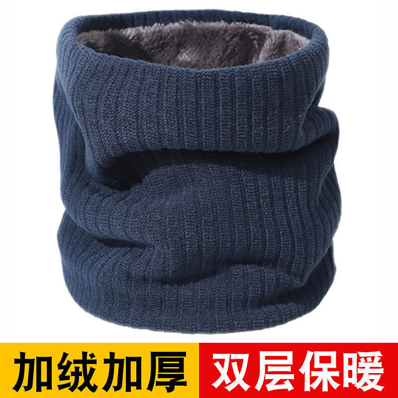 Bib ฤดูหนาวผู้ชายคอ Protector คอผู้หญิงถักผ้าพันคอขนแกะ Warm Wool Bib สีธรรมดา All-Match Windproof B