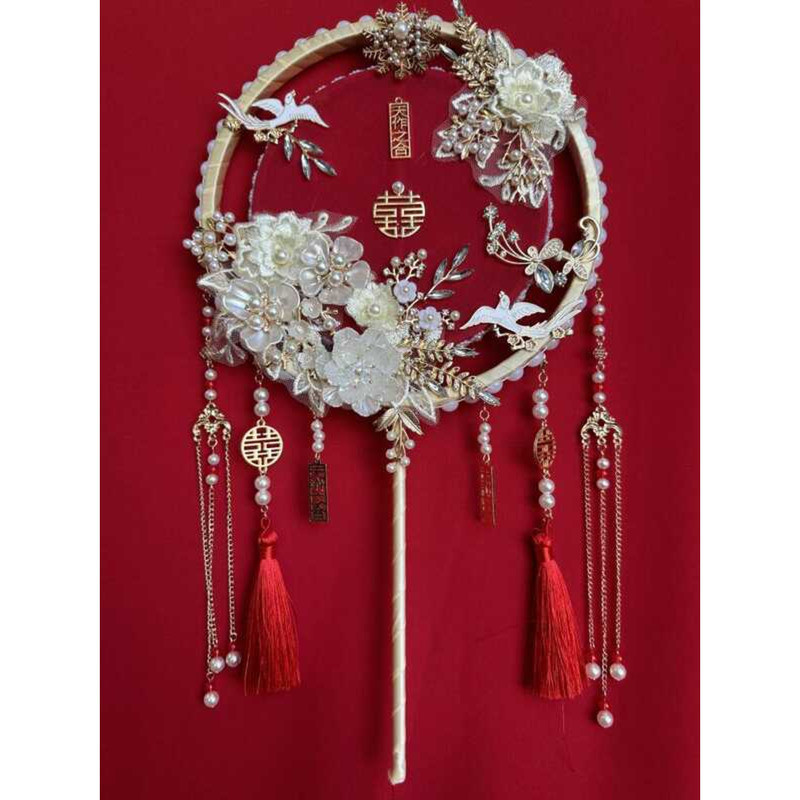 Jianghuyin Heavy Industry Group Fan y วัสดุแพคเกจ Handmade Happy Fan เจ้าสาวแต่งงาน Xiuhe เสื้อผ้าพั