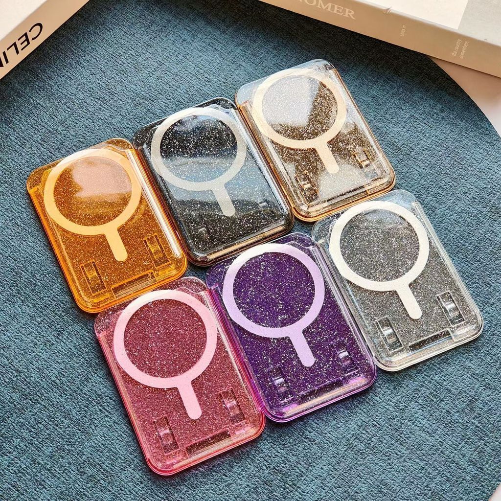 เหมาะสําหรับ IPhone 13/17 Series Glitter Magnetic ID Card Holder Apple Phone 16p Strong Magnetic Bank Card Holder