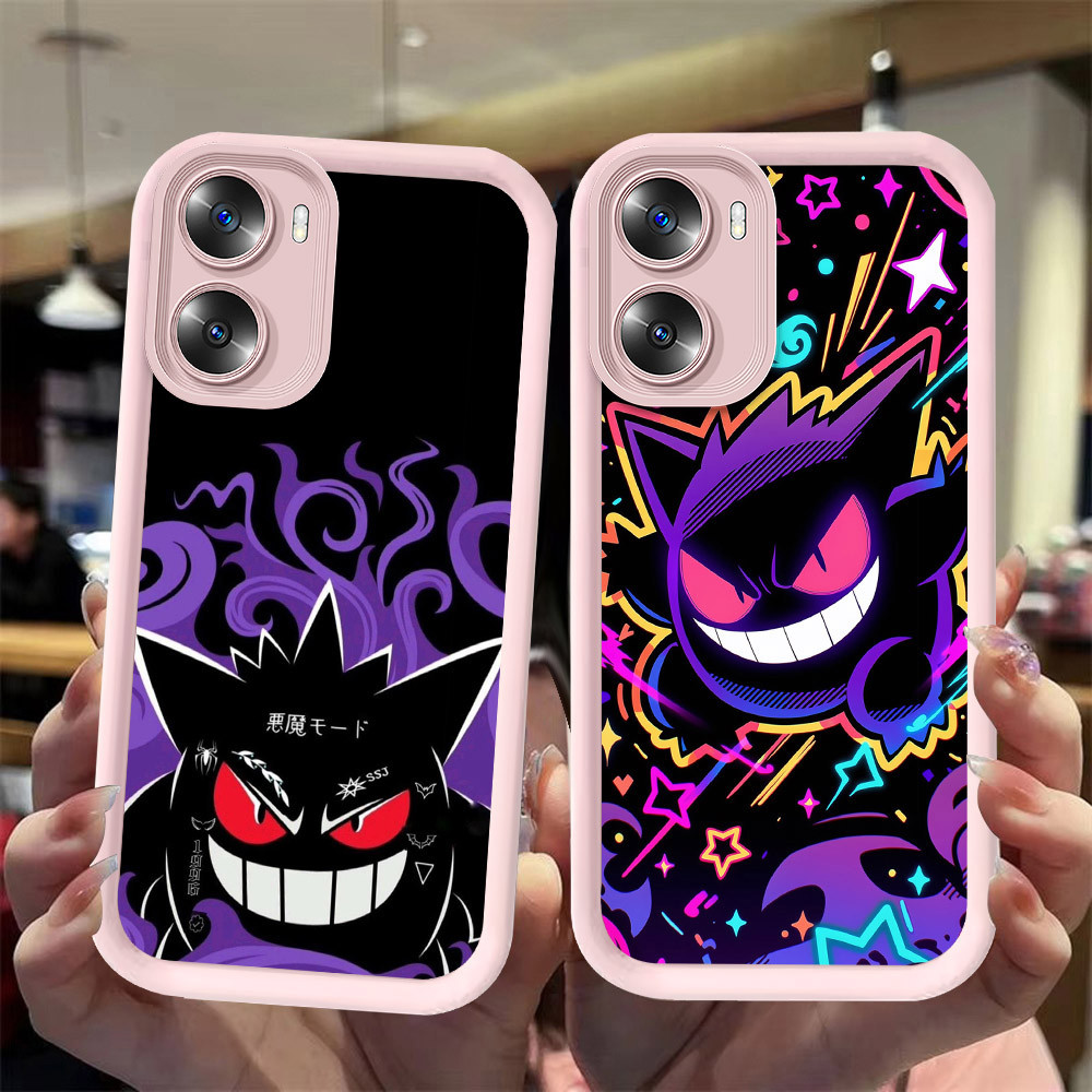 J-1 Pokemon Gengar ดำขาวชมพูเคสโทรศัพท์หรับ OPPO A57 A77S A57S A77 A56S A57E 5G
