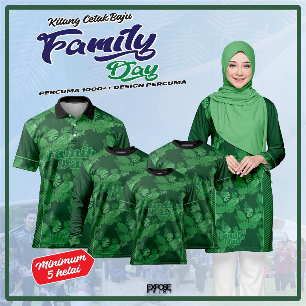 Outdoor Beach Camping Family Reunion Matching Jersey Set Full Sublimation Muslimah Tunic Men Kids Sh