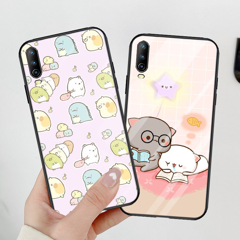 B-26 Peach และ Goma Sumikko Gurashi สําหรับ VIVO Y20 Y20s Y20i Y12s S1 V15 Y11s Y12a Pro กระจกนิรภัย