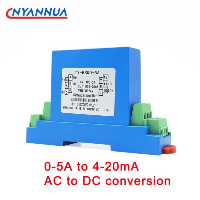Power Supply 24VDC Current Transmitter Module Sensor Current Monitoring AC To DC Signal Output 4-20