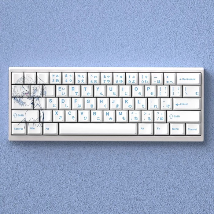Wen Shao Ayanami Rei Keycap ธีมสองมิติ Keycap ความสูงดั้งเดิม PBT Adaptation 60 65 68