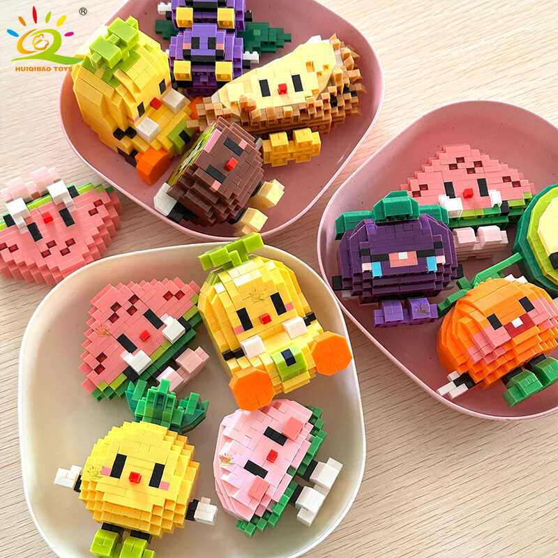 e Delicious Fruit Micro Building Blocks 3D Diamond Model Food Bricks DIY City Construction Toys For