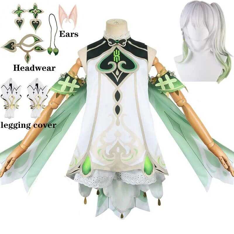 W Nahida Cosplay Costume Lesser Lord Kusanali Full Set Dress Ears Wig Nahida Outfits For Comic Con