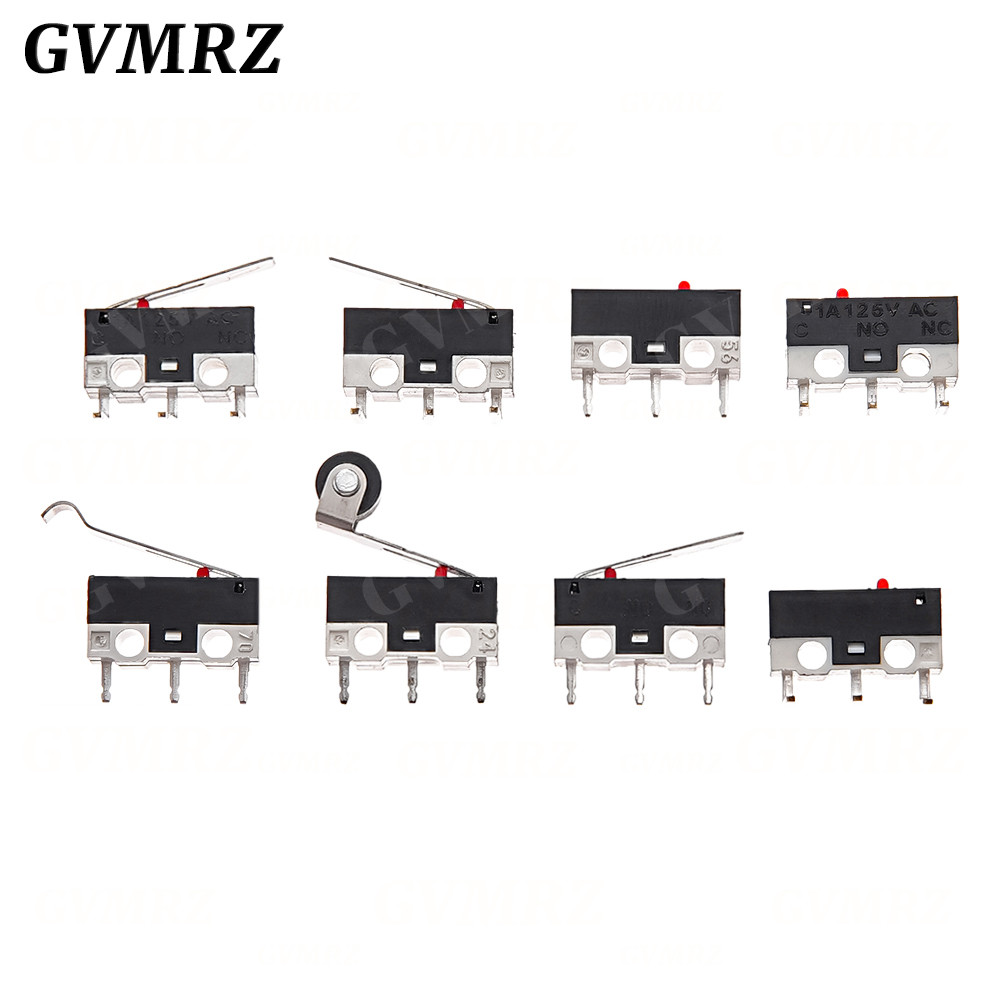 10PCS Micro Limit สวิทช์ Momentary Push ปุ่มสวิทช์ 1A 125V AC เมาส์สวิทช์ 3Pins ยาว Roller Lever แขน SPDT 12X6X6MM