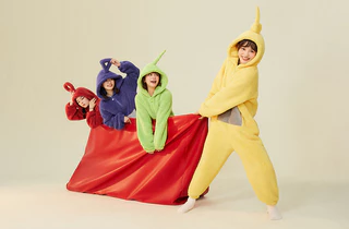 ชุด Onesie Jumpsuit ผู้ใหญ่ แขนยาว สไตล์ Teletubbies สำหรับคิกะรุมิ คอสเพลย์ งานHALLOWEENและCHRISTMAS PARTY