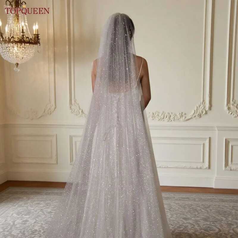 Veil V101 พร้อมประกายระยิบระยับสำหรับเจ้าสาว แบบคathedrale veil